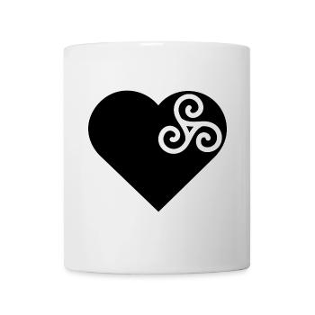 Amour de la Bretagne. Coeur et triskell. - Mug blanc - blanc - Devant