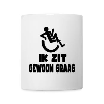 J’aime juste m’asseoir. Humour en fauteuil roulant * - Mug blanc - blanc - Devant