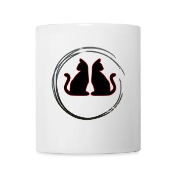Chats jumeaux rouges / noirs - Mug blanc - blanc - Devant
