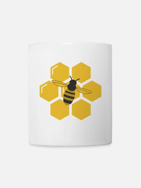 Biene und Waben - Tasse - Weiß