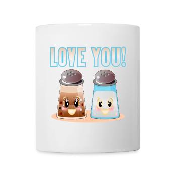 PEPPER SALT STREUER - LOVE YOU - LUSTIGES ZITAT - Tasse - Weiß - Vorne