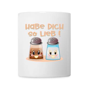 Habe Dich so lieb - Salz und Pfeffer - Tasse - Weiß - Vorne