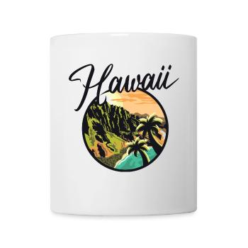 hawaii island nature icon Insel Natur color Logo - Tasse - Weiß - Vorne
