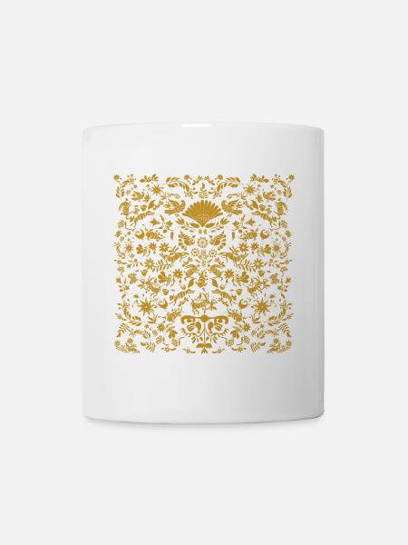 Ornementation dorée avec ornement Otomi - Mug blanc - blanc