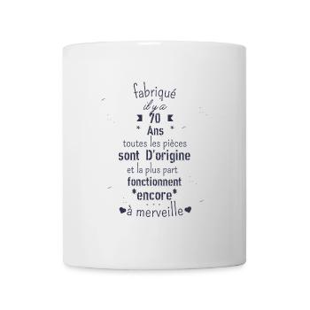 Fabriqué il y a 70 ans Cadeau Anniversaire Humour - Mug blanc - blanc - Devant