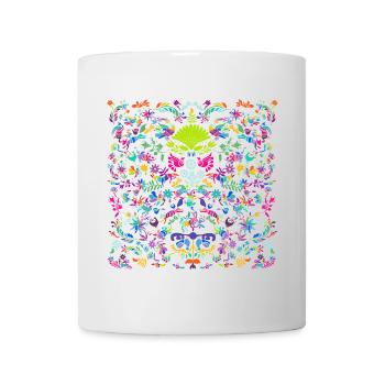 Lebendige Tier- und Pflanzenmuster. Otomi - Tasse - Weiß - Vorne