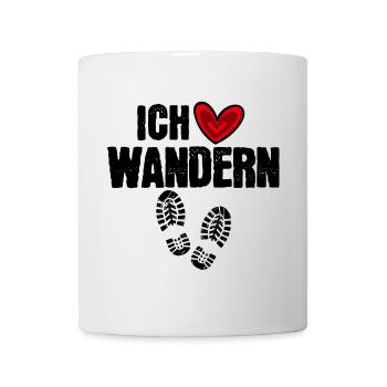Ich Liebe Wandern Wanderer Statement Berge Herz - Tasse - Weiß - Vorne