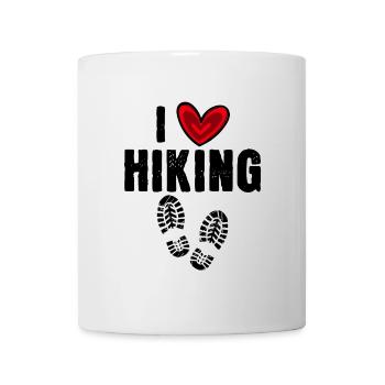 I love hiking hikers heart statement mountains - Mug - white - Front