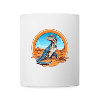 lézard dans la conception de paysage désertique - Mug blanc - blanc - Devant