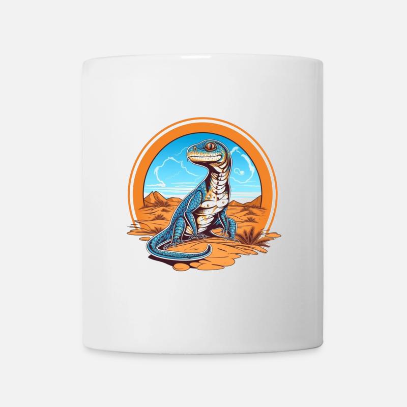 Lizard in Desert Landscape Design - Mug - white