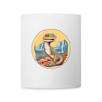 Dinosaurs in the desert panorama - Mug - white - Front