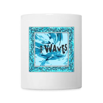 Art de vague vibrant en bleu - surfer design - Mug blanc - blanc - Devant