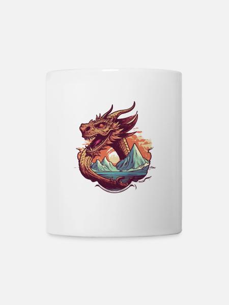 Legendary dragon dream with mountain panorama - Mug - white