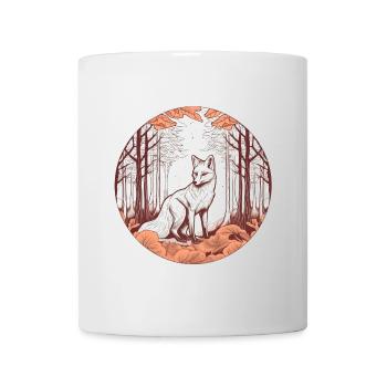 Fuchs im Herbstwald Illustration - Tasse - Weiß - Vorne