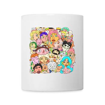 Viele Gesichter - Tasse - Weiß - Vorne