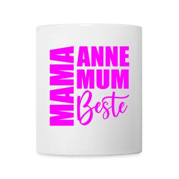 MUTTERTAG - MAMA - ANNE BESTE - MUM - Tasse - Weiß - Vorne