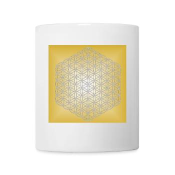 Flower of Life silver - 5th dimension - Mug - white - Front