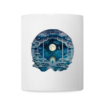 Moonlit night in the blue garden pavilion - Mug - white - Front