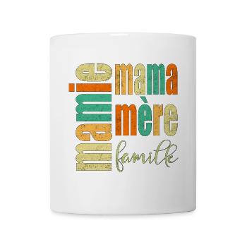 MAMIE MAMA FAMILLE MÈRE - Mug blanc - blanc - Devant