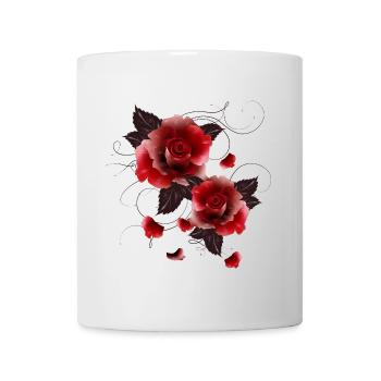 two beautiful fascinating red roses - Mug - white - Front