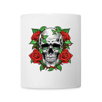 Skull and Roses Tattoo Crest - Mug - white - Front