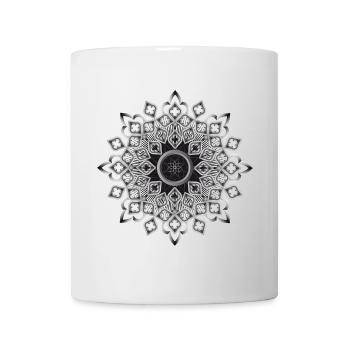 Gotisches Rosetten Kirchenfenster Ornament - Tasse - Weiß - Vorne