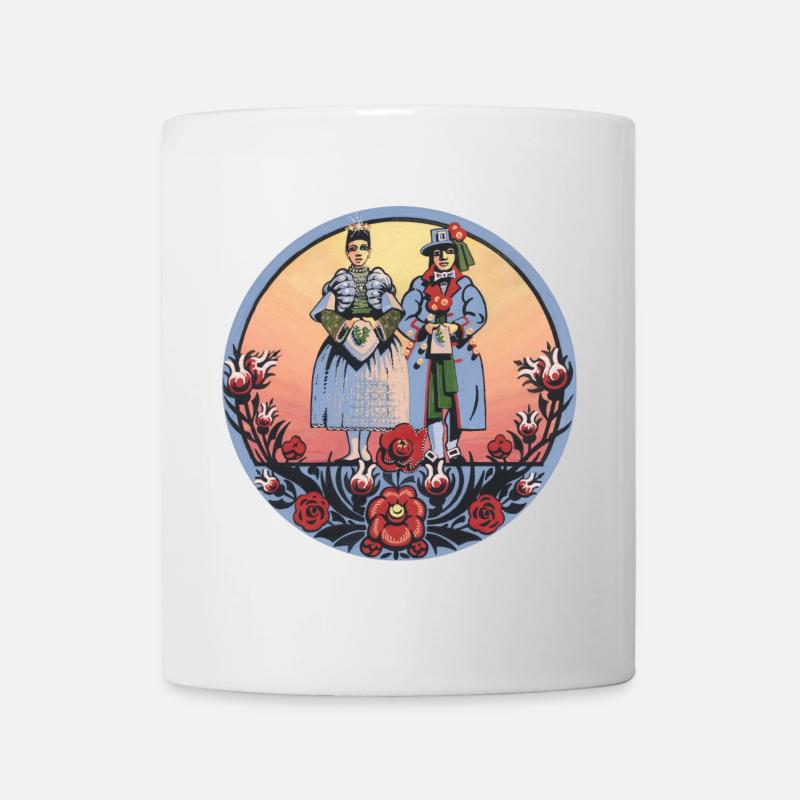 Folklore sorabe – couple en costume traditionnel - Mug blanc - blanc