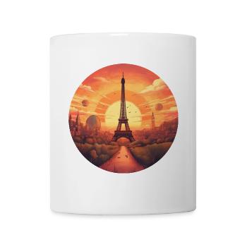 Paris Eiffelturm im Sonnenuntergang - Tasse - Weiß - Vorne