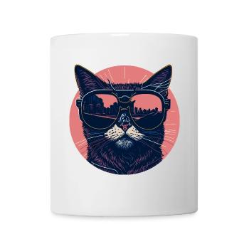 Cool Cat with Sunglasses - Urban Feline Vibes - Mug - white - Front