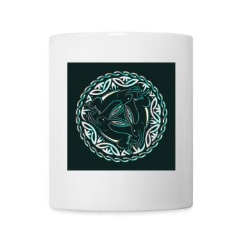 Drei Hasen – Dreihasenbild Osterhasen Motiv - Tasse - Weiß - Vorne