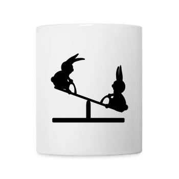 BALANÇOIRES D’AIRE DE JEUX POUR ENFANTS - BALANÇOIRES À BASCULE À LAPIN - Mug blanc - blanc - Devant