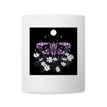 Moth moth with wood anemone - Mug - white - Front
