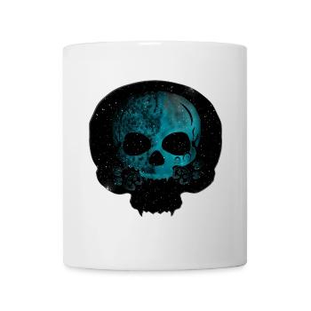 Katzenschädel, Gothic motiv, Sternenmuster - Tasse - Weiß - Vorne