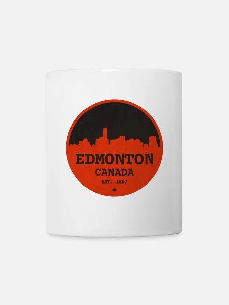 Edmonton Skyline Retro Kreis - Tasse - Weiß