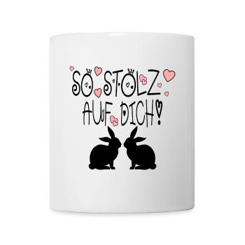 Stolz auf Dich - Sprüche PAARE - HASEN - Tasse - Weiß - Vorne