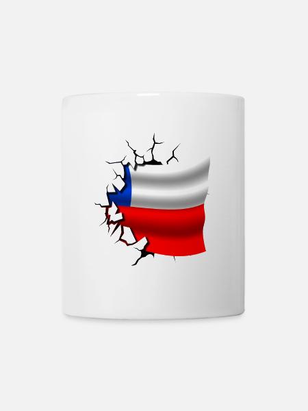 Flag of Chile - Chile - Flag Broken Design - Mug - white