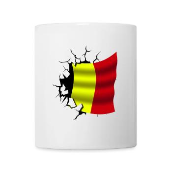 Flag of Belgium - Belgium - Flag Broken Design - Mug - white - Front
