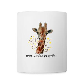 Cute giraffe Born to stand out and sparkle - Mug - white - Front