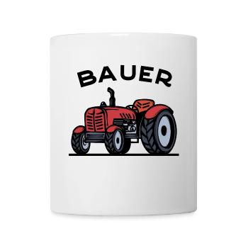 Kraftfahrzeug Trecker Feld Traktor Spruch Landwirt - Tasse - Weiß - Vorne