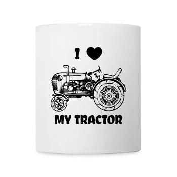 Heart I Love Tractor Statement Field Vehicle - Mug - white - Front
