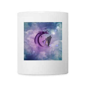 Fée sur la Lune - Mug blanc - blanc - Devant