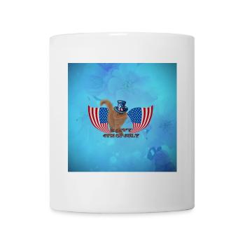 Happy 4th of July with cute cat - Mug - white - Front