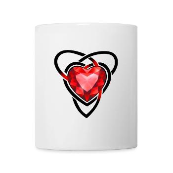 Faceted Red Gem Heart - Mug - white - Front