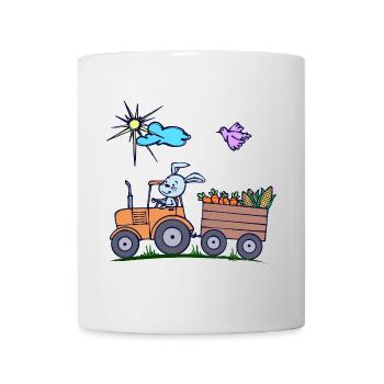 Tractor Farmer Field Vehicle Agricultural Machinery - Mug - white - Front