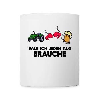 Traktor Landleben Kraftfahrzeug Statement Fahrzeug - Tasse - Weiß - Vorne