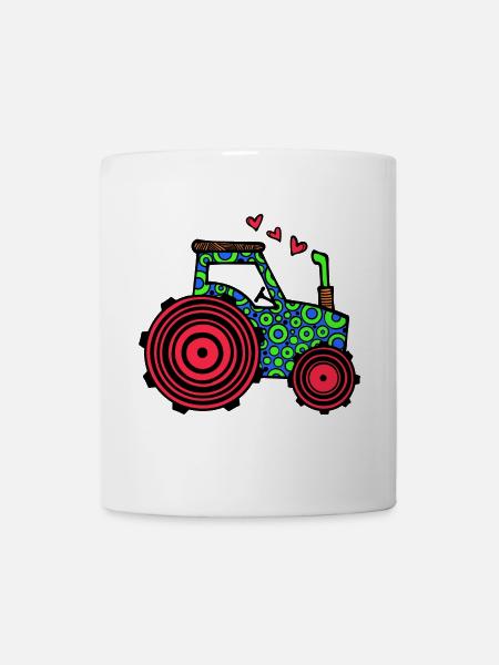 Véhicule Coeur Tracteur Véhicule utilitaire Véhicule à moteur - Mug blanc - blanc