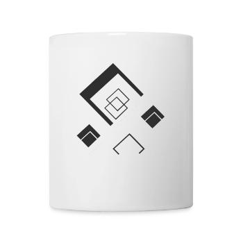 geometrische designs, Rauten schwarz weiß - Tasse - Weiß - Vorne