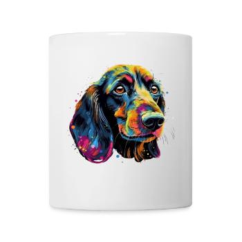 Teckel Chien Teckel Aquarelle Art Tête de Chien - Mug blanc - blanc - Devant