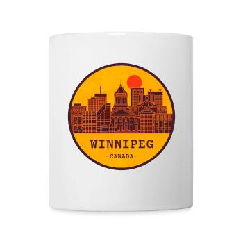 Winnipeg Skyline Circle Emblem - Mug - white - Front