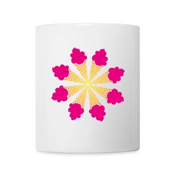 Eis Blume Verlauf Mandala Sommer Eiscreme Fan Fun - Tasse - Weiß - Vorne